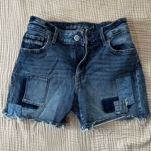Maurices Dark Blue Patchwork Denim Shorts